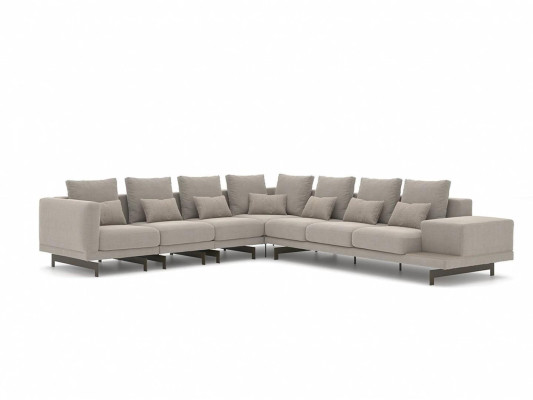 Designer Sofa Couch Ecksofa L-FormTextil Polster Garnitur Wohnzimmer Couchtisch