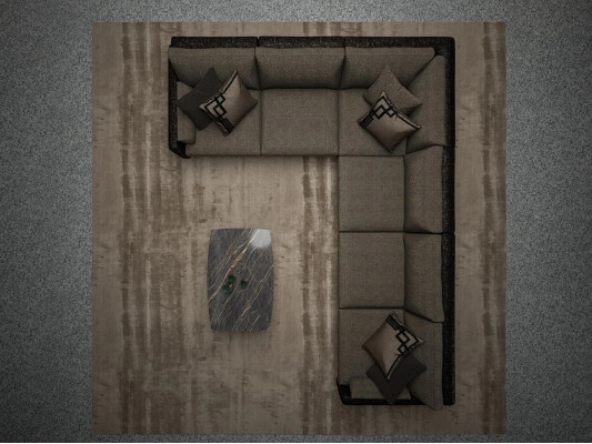 Design Möbel Wohnzimmer Braun Ecksofa L-Form Luxus Couchtisch Einrichtung Neu