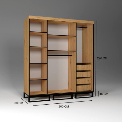 Kleiderschrank Kommodenschrank Design Schrank Vitrine Kommoden XXL Regal Loft