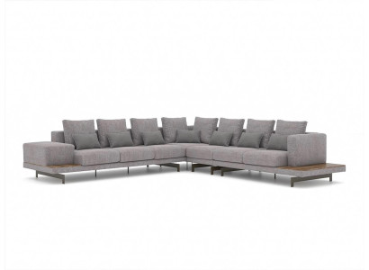 Grau Sofa Couch L-Form Designer Textil Möbel Polstersofa Wohnzimmer Neu