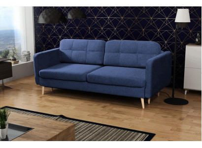 Schlafsofa Luxus Designer Sofa 3 Sitzer Möbel Polster Textil Blaue Couchen Ecke
