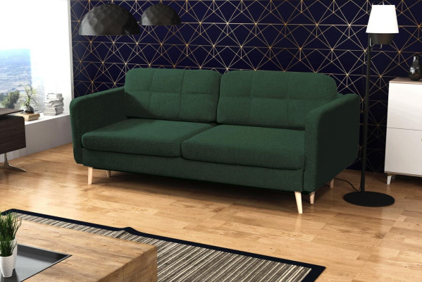 Schlafsofa Luxus Designer Sofa 3 Sitzer Möbel Polster Textil Blaue Couchen Ecke