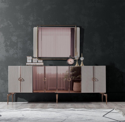  Modern Esszimmer Set Besteht aus Stilvoll Anrichte und Spiegel 2tlg