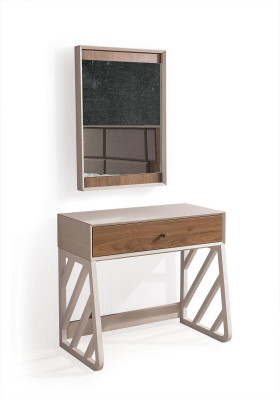  Modern Schlafzimmer Set Besteht aus Schminktisch mit Spiegel Beige neu