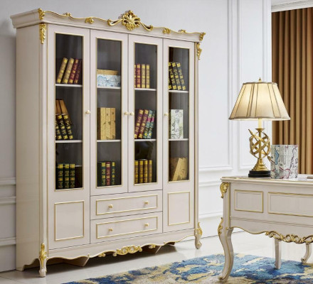 Schrank Bücher Büro Regal Barock Regale Rokoko Schränke Neu Massivholz