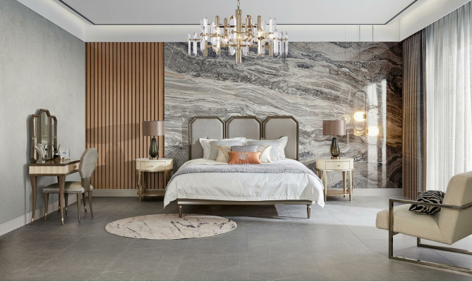 Schlafzimmer Set Design Einrichtung Bett Moderne Möbel 5tlg. Nachttisch Massivholz