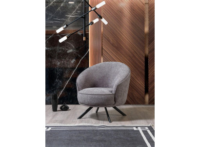 Sessel Luxus Einsitzer Couch Textil Sofa Polster Möbel Grau Couchen Stoff Textil