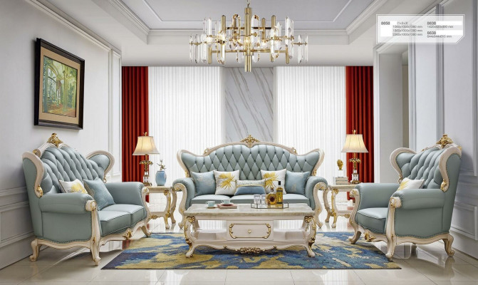 Chesterfield Klassische Sofagarnitur 3 2 1 Sitzer Sofa Polster Leder Massivholz