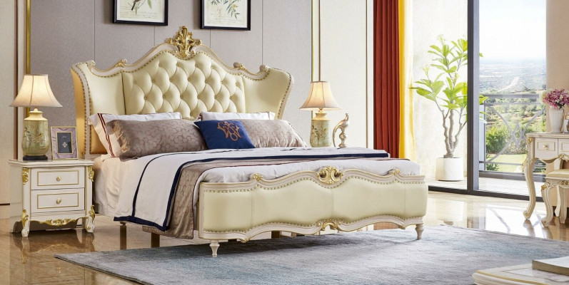 Bett Design Hotel Polster Betten Schlafzimmer Doppel Chesterfield Massivholz
