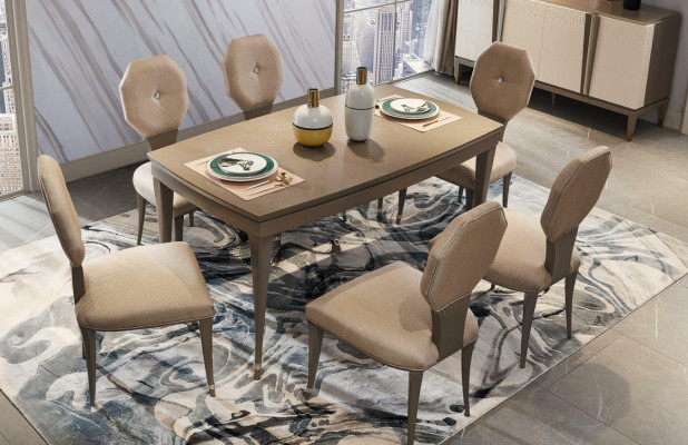 Esstisch Gruppe Garnitur Esszimmer Tisch Wohnzimmer Holz Design Tische