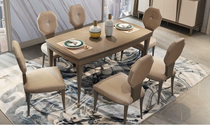 Esstisch Gruppe Garnitur Esszimmer Tisch Wohnzimmer Holz Design Tische