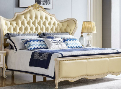 Bett Luxus Doppel Betten Polsterbett Massivholz Leder Schlafzimmer Chesterfield