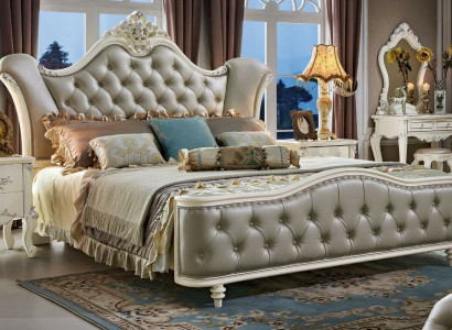 Bett Polsterbett Holz Luxus Chesterfield Leder Betten Schlafzimmer Massivholz