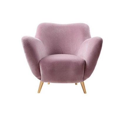 Sessel Lehnstuhl Ohrensessel 1 Sitzer Sitz Stoff Luxus Wohnzimmer Modern Rosa