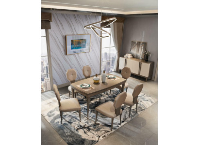 Garnitur Komplett Set Esstisch 4 Stühle Esszimmer Gruppe Massivholz Tisch 5tlg