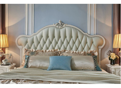 Luxus Bett Polsterbett Chesterfield Designer Lederbett Schlafzimmer Massivholz