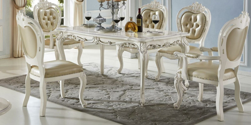 Barock Esstisch Tisch Esszimmer Design Wohnzimmer Garnitur Gruppe Holz