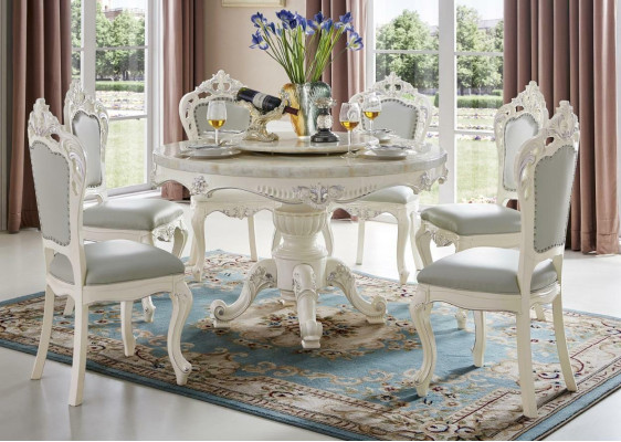 Klassische Barock Stil Gruppe Stühle Rokoko Antik Garnitur Holz 4tlg Massivholz