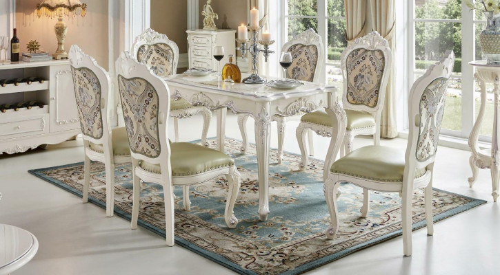 Barock Esstisch Tisch Gruppe Wohnzimmer Garnitur Esszimmer Holz Design