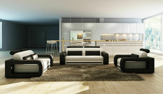 Ledersofa Couch Sofas Couchen 3 Sitzer Design Modern Sofa 3Sitzer Davos