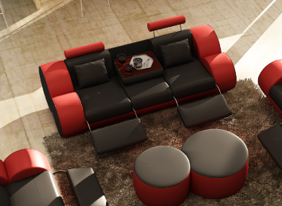3 Sitzer Multifunktion Sofa Designer Leder Couch Polster Garnitur Sofas Couchen