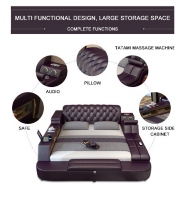 Design Bett Big Betten Leder Hotel Polster 180x200 Multifunktion Regal