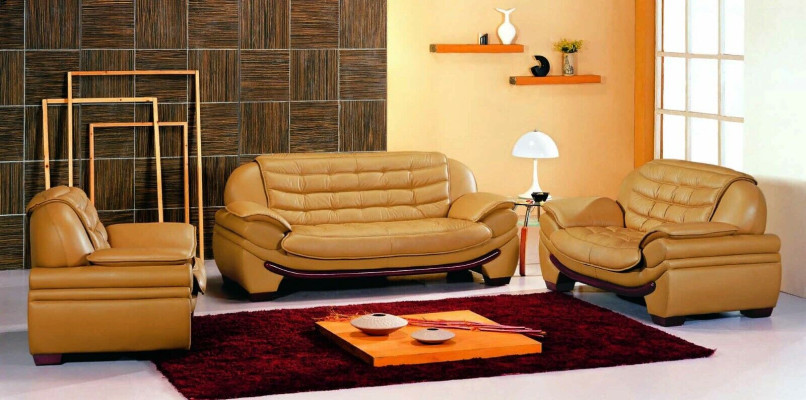 Sofagarnitur Couch Polster Sofa Leder Wohnzimmer Sitz 3+2+1 Set Garnituren