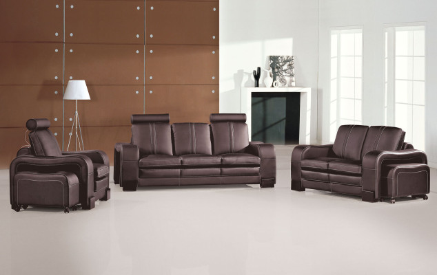 Sofagarnitur Couch 3+2+1 Set Polster Leder Sofa Wohnzimmer Sitz Garnituren