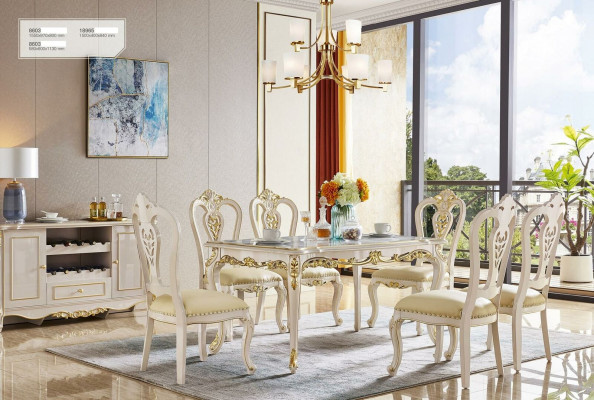 Esstisch Klassischer Esszimmer Set 7tlg Set 6x Stühle Essgruppe Massivholz