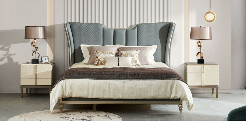 Bett Betten Design Doppel Hotel Polster Ehe 180x200cm Schlaf Luxus Massivholz