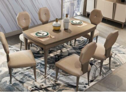 Stuhl Set 6x Stühle Esszimmer Garnitur Wohnzimmer Polster Set Massivholz