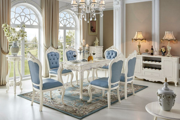 Klassischer Tisch Massivholz Esszimmer Garnitur 4x Stuhl Set Esstisch Stühle