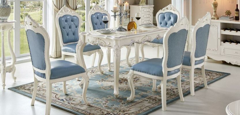 Klassischer Tisch Massivholz Esszimmer Garnitur 4x Stuhl Set Esstisch Stühle