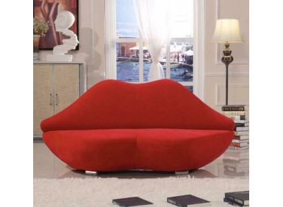 Lippen Sofa 2 Sitzer Polster Samt Modern Relax Sitz Luxus Möbel Couch Möbel Neu