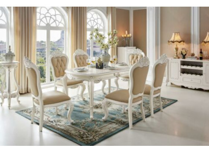 Beige Klassische Chesterfield Stühle Designer x6 Stuhlset Esszimmer Sitzer