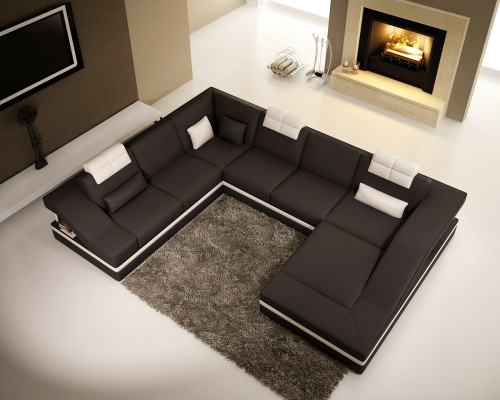 Moderne Wohnzimmer Ecksofa Wohnlandschaft Big XXL Leder Sofa