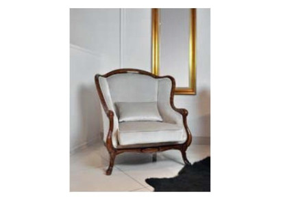 Sessel Ohrensessel Sitzer Grau Sitz Velvet Luxus Wohnzimmer Klassische Holz Neu