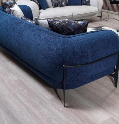 Luxus Dreisitzer Sofa 3 Sitzer Sofas Sitz Design Modern Möbel Couchen Blau Neu