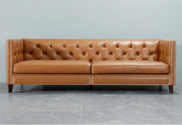 Sofa 4 Sitzer Polstersofa Modern Sitz Polyester Design Couch Orange