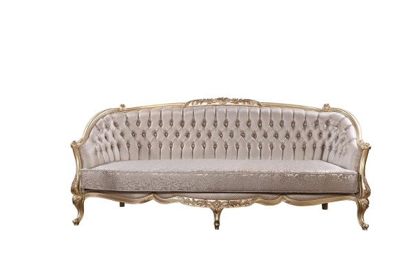 Barock Sofa 3 Sitz Wohnzimmer Klassisch Design Textil Sofa Luxus Neu