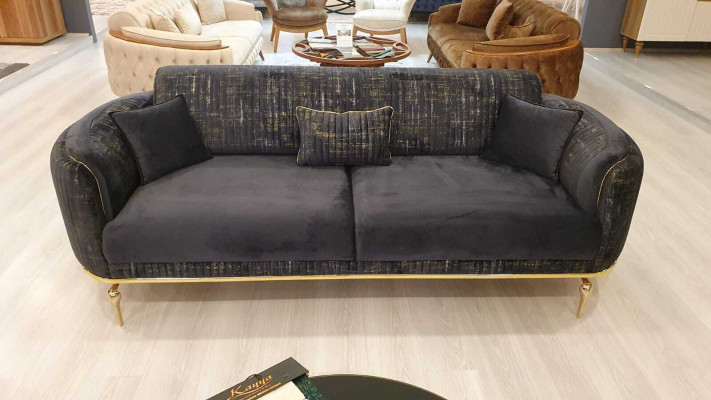 Wohnzimmer Sofa 3 Sitzer Blau Möbel Luxus Couchen xxl Möbel Couch Sofas