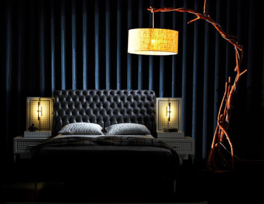 Schlafzimmer Bett Chesterfield Polster Design Luxus Doppel Betten Schwarz