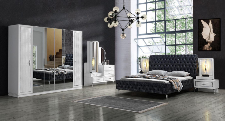 Schlafzimmer Bett Chesterfield Polster Design Luxus Doppel Betten Schwarz