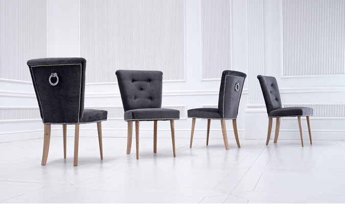 Chesterfield Stuhl Set Gruppe 6x Lehnstühle Polster Sitzgruppe