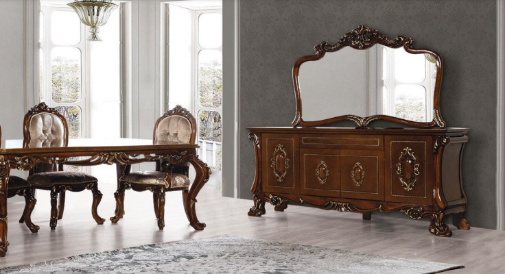 Set Kommode mit Spiegel Gruppe Garnitur Kommoden Holz Luxus Stil Barock 2tlg.