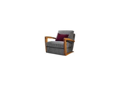Sessel Einsitzer Stoff Wohnzimmer Klassische Grau Polster Sitzer Sitz