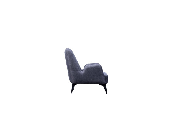 Designer Grauer Sessel Luxus 1 Sitzer Polstersessel Textil Polstersessel
