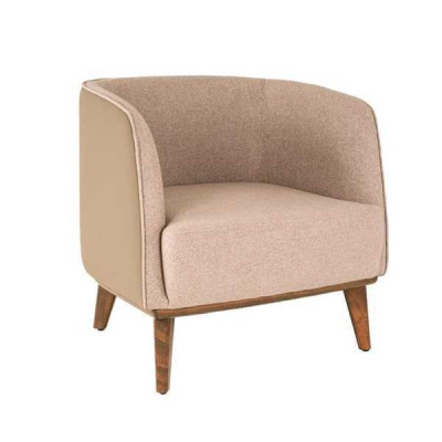 Beiger Sessel Polster Wohnzimmer Einsitzer Designer Lounge Relaxsessel