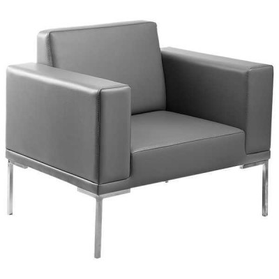 Grauer Fernsehsessel Designer Polstersessel Lehnsessel Relax Einsitzer