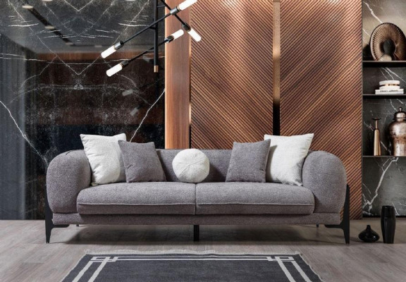 Wohnzimmermöbel Luxus Dreisitzer Sofa Stoffmöbel Moderne Couchen Edelstahl